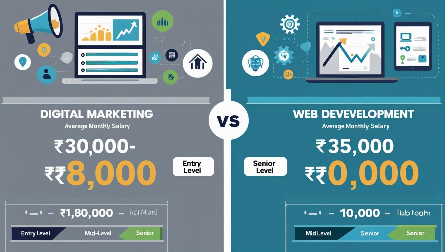 Digital Marketing vs Web Development Salary