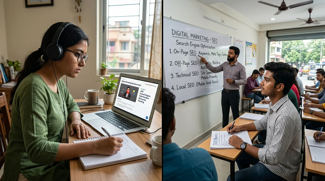 online vs offline digital marketing course