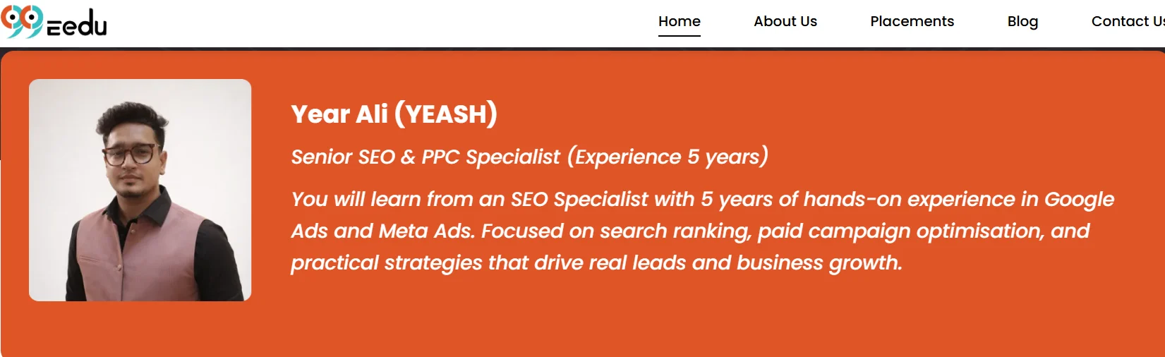 Year Ali, Digital Marketing Trainee, Kolkata